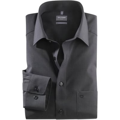 OLYMP Luxor Overhemd, Comfort Fit, New Kent, Zwart