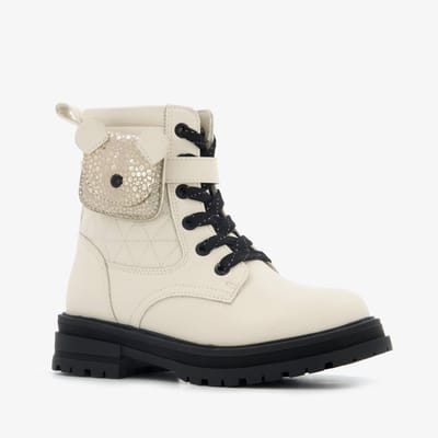 Blue Box meisjes veterboots met vakje wit - Maat 22