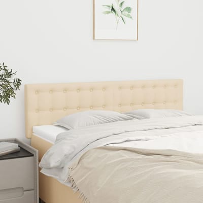vidaXL - Hoofdborden - 144x5x78/88 - cm - stof - crèmekleurig