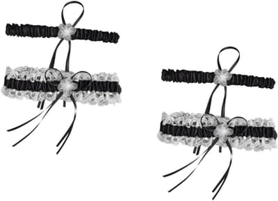 Bruidskousenband - Kanten Band - Bruiloft Accessoire - Bloemen Decoratie - Verstelbaar - Wit