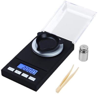 GELLDG Precisie elektronische weegschalen - 50 g/0,001 g - Elektronische digitale weegschalen met LCD-scherm - Precisieweegschalen - Nauwkeurigheid 0,001 g - milligramweegschalen - Zakweegschalen - Laboratoriumweegschalen - Alfabetweegschalen