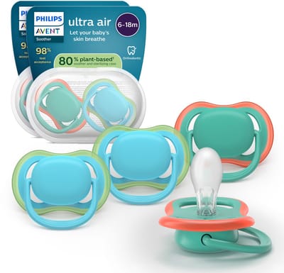 Philips Avent Ultra Air – Ademend en lichtgewicht fopspeen (6-18 mnd) – 4 stuks - SCF087/24