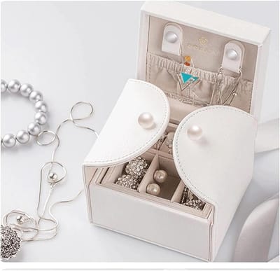 Juwelendoos Organizer - Sieraden opberger - Sieraden opbergen - Verwijderbaar vak - 10.5 x 9 x 8 cm - Roze
