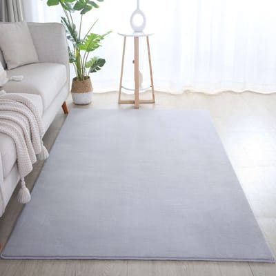 Flycarpets Alberta Laagpolig Fluffy Vloerkleed - Zilver - 160x230 cm