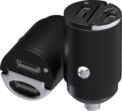 MMOBIEL 2x Autolader USB-C 2-Poorts Adapter – 45W Sigarettenaansteker USB Snellader – Ultra Compact Auto telefoon Lader – USB Oplader