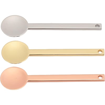 3 stuks Metalen Cosmetische Spatels Ronde Kop Lichtgewicht Multifunctioneel Kleine Make-up Gezichtscrème Lepel white
