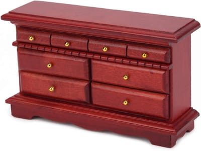 Miniatuur Houten Kast - Poppenhuis Meubel - Poppenhuis Decoratie - Schaal 1:12 Model - 13.2 x 7.6 x 4 cm