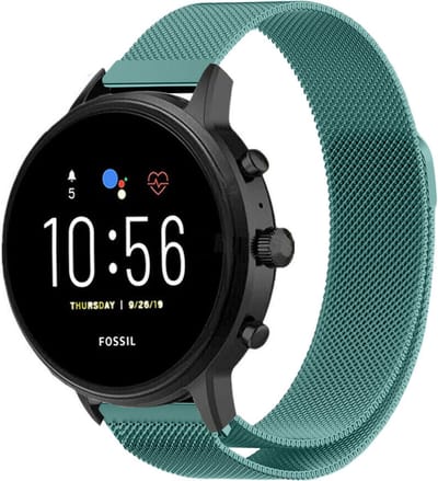 Strap-it Milanees smartwatch bandje - geschikt voor Fossil Gen 5 / Gen 5e 44mm / Gen 6 44mm - groen