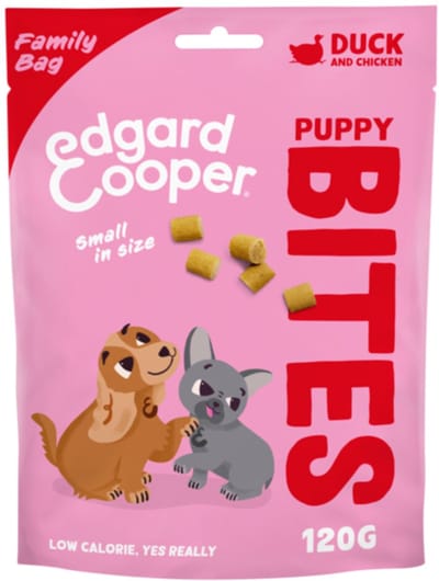 10x Edgard & Cooper Puppy Bite S Eend & Kip 120 gr