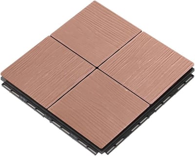 Composiet Terrastegels - Hout Kunststof - Buiten Vloer - Kliksysteem Snel - 30x30 cm - Houtkleur