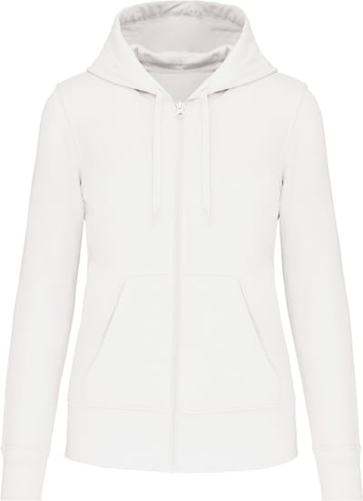 Kariban Ecologische damessweater met capuchon en ritssluiting K4031 - White - XS