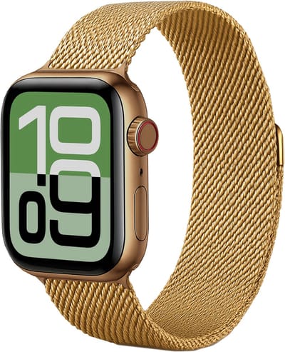 Milanees Bandje Geschikt voor Apple Watch 38/40/41 mm Milanees Bandje - Band Geschikt voor Apple Watch 38/40/41 mm Met Magneetsluiting - Goud
