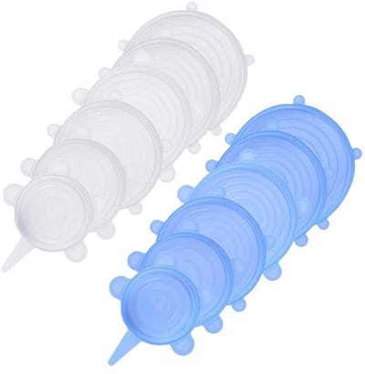 Allecto - Silicone Stretch Lids - Herbruikbare Deksel - Voedselopslag - 12 Stuks - Deksel voor Voeding - Ideaal voor Bewaren - Geschikt voor Keuken...