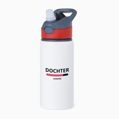 Hacebo® - dochter loading waterfles met rietje rood - Dochter - ochtendkoffie laden - verjaardagscadeau - verjaardag - cadeau - cadeautje voor dochter - dochter artikelen - kado - geschenk - gift - water fles - 650ML