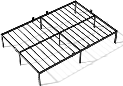 KUTAS heavy duty metalen bedframe - Metalen Bed 140x200cm Zwart - Tweepersoonsbed Met Lattenbodem en 32 cm Opbergruimte - Voor 2 personen - Draagkracht 480 kg