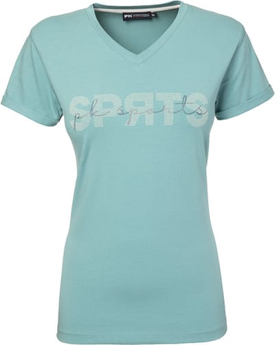 PK International - Shirt - T-shirt - Romeo - Print - Opgerolde mouw - ronde hals - Lichtgroen/blauw - Fresh Teal - S/36