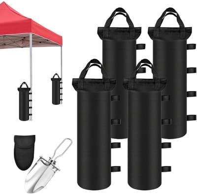 Dailygoods- Zandzakken 4 Stuks - Zandzakken voor Wateroverlast - Zandzakken voor Partytent - Zandzakken Camping - Zandzakken Strand - Lichtgewicht - Gewichtzakken