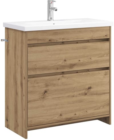 vidaXL - Badkamermeubel - Set - Artisanaal - eiken - 81 - x - 40 - x - 84,5 - cm