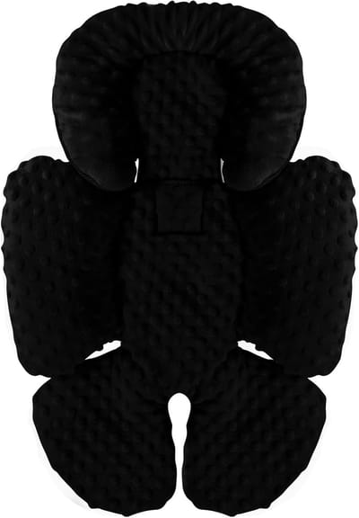 Autostoelkussen Baby - Baby inleg - Comfortabel Reizen - Dubbelzijdig Bruikbaar - 23.8 x 20.2 cm - Zwart