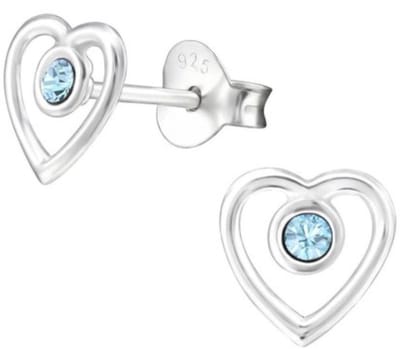 Joy|S - Zilveren hartje met La Crystale oorbellen - blauw