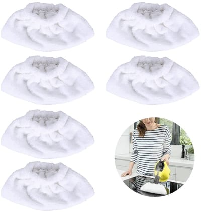 Dailygoods- Microvezeldoeken 6 Stuks - Compatibel met Kärcher Easyfix - Machinebestendig - Schoonmaakdoeken - Vaatdoek - Voor Ramen Wassen - Stoomreinigerdoeken
