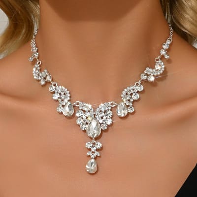 1PC Damesmode Waterdruppel Hanger Ketting Zirkoon Licht Luxe Stijl Geschikt voor Date, Feest, Festival Cadeau-2167