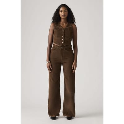 Levi's Ribcage Wide Leg Braided Corduroy Jeans Brown Taglia: W24L32 | Pantaloni Outlet | Donna | Marrone