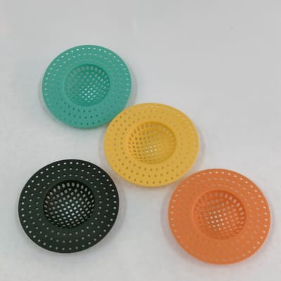 4 stuk Gootsteenzeefje -Gootsteenzeef -Vuil tegenhouden Gootsteen -Gootsteenfilter -Zeef - kunststof- diameter 9.8cm- 4 verschillende kleuren