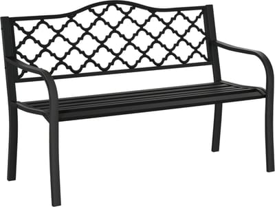 Tuinbank - Bank - Tuinmeubelen - Tuin - Zwart - 128 x 58,5 x 89 cm