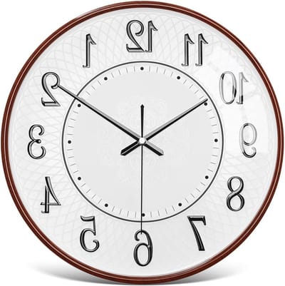 Wandklok Woonkamer - Moderne Klok - Tijd Weergeven - Stille Beweging - 35.5 cm - Transparant