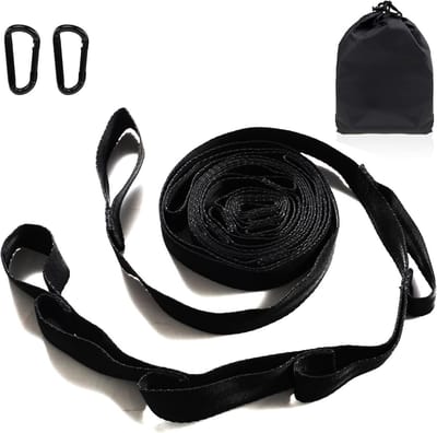 Hammock Hangen met 2 Sterke Carabiner Haken en 6 Lussen, Ideaal voor Kamperen en Buitenactiviteiten