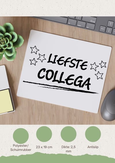 Akyol - liefste collega Muismat - Collega - een collega - werk - collega's - baan - afscheidscadeau - verjaardagscadeau - kado - gift - geschenk - 23 bij 19 cm