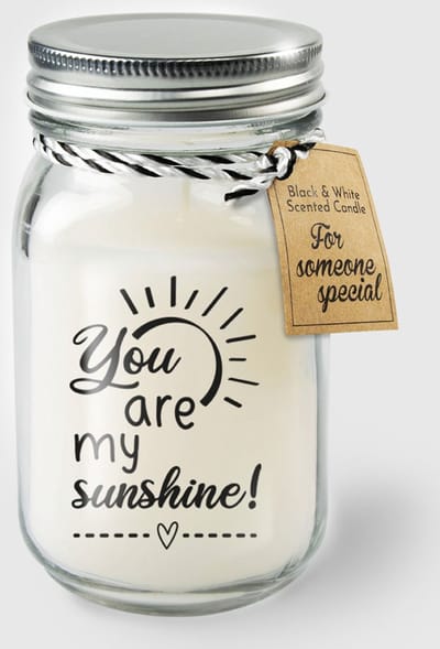 Black & White geurkaars - You are my sunshine