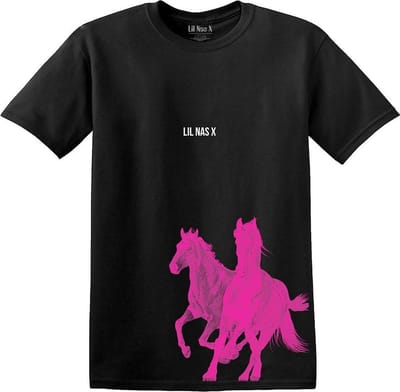 Lil Nas X - Pink Horses Heren T-shirt - S - Zwart