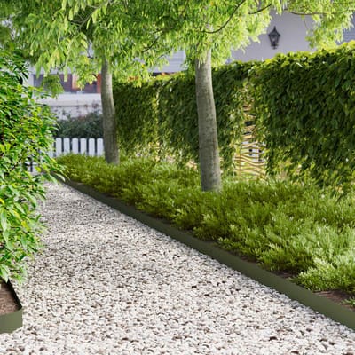 vidaXL - Gazonrand - 10 - st - 103 - x - 10 - cm - Staal - Olijfgroen