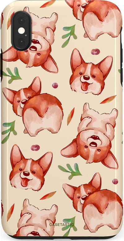 Casetastic Hoesje Geschikt voor Apple iPhone Xs Max - Stijlvolle Beschermende Duo-layer Case - Corgipootjes