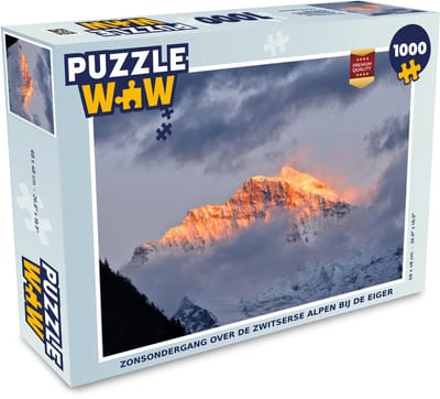 Puzzel Zonsondergang over de Zwitserse Alpen bij de Eiger - Legpuzzel - Puzzel 1000 stukjes volwassenen