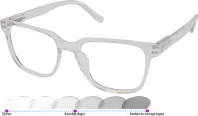Leesbril Vista Bonita Cubo Photochromic-Transparant-+2.50