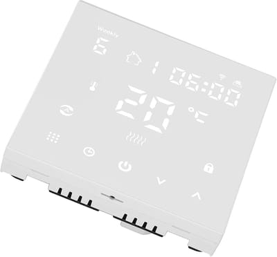 Smart Wifi Thermostaat - Temperatuurregelaar Slimme Thermostaat - Verwarming Regelen - Mobiele Bediening - 86x86mm - Wit