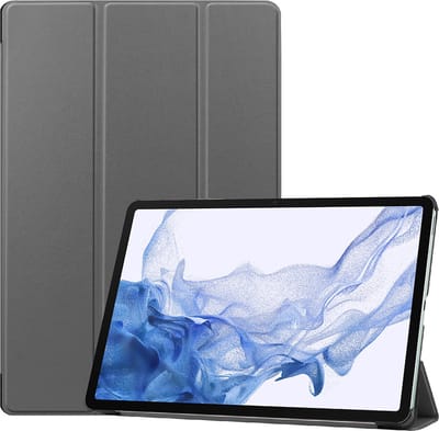 Cazy tablet Hoes geschikt voor Samsung Galaxy Tab S8 - TriFold Bookcase - Grijs