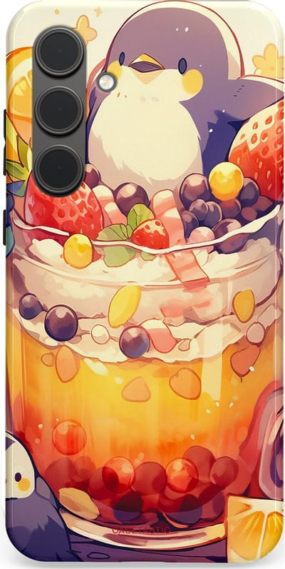 Casetastic Hoesje Geschikt voor Samsung S24 Plus - Stijlvolle Beschermende Duo-layer Case - pinguïn Cocktail