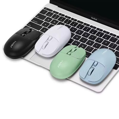 Draadloze Muis 2.4GHz – 1600 DPI – Stil & Ergonomisch – USB Ontvanger – Geschikt voor Laptop & PC – Lichtblauw
