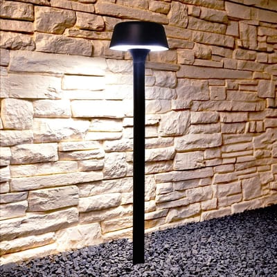 Solar tuinverlichting staande lamp 'Edison' - 80 cm hoog - Warm wit licht (2700K) - IP54 - Padverlichting met grondspies - Buitenlamp op zonne-energie