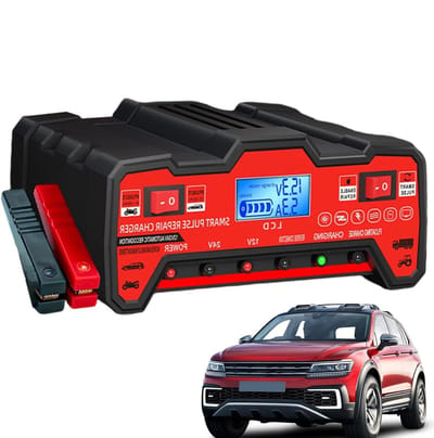 Acculader Auto - Druppellader Batterij - Voertuig Onderhoud - Intelligente Temperatuurregeling - 12V 24V - Zwart
