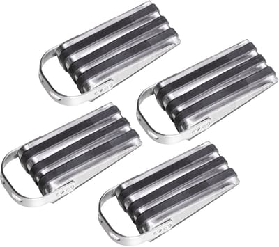 HI Deurstopper - 4x stuks - rubber - RVS - 13 x 5 x 4 cm - antislip