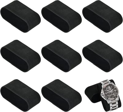 8-delige Horloge Kussen Set, 8×4.5×3cm Horloge Display Kussens voor Horloges, Sieraden en Armbanden, Stijlvol en Elegant, Zwart