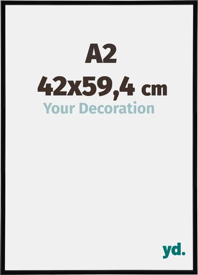 Your Decoration - Fotolijst A2 42x59,4 cm - Kunststof - Zwart Hoogglans - Annecy