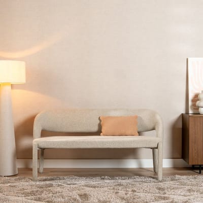 Bronx71® Eetkamerbank June bouclé taupe 160 cm - eettafelbank - eetbank