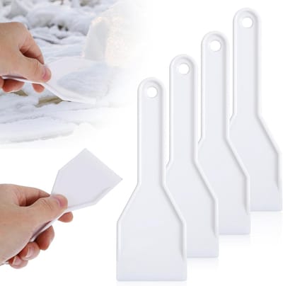 4 Stuks IJs- en Sneeuwschraper voor Koelkast, Effectieve Plastic Schraper voor Ontdooiing en Schoonmaken van Vriezer, Ideaal voor Koelkastonderhoud en IJsverwijdering