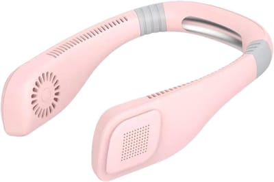 Nekventilator airconditioner, nekventilator draagbare ventilator om de nek | Handsfree nekventilator voor persoonlijke koeling, lezen, sporten, werken, kamperen, wandelen, vissen - roze